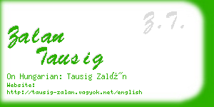 zalan tausig business card